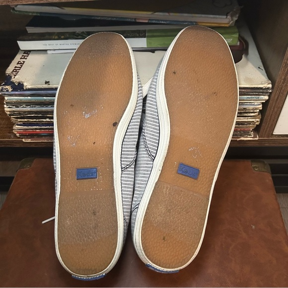 Keds Champion Blue & White Striped Canvas Sneakers - Size 8 - Picture 9 of 9